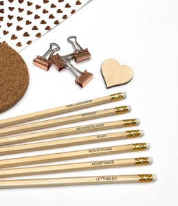 Seven Attitudes Of Mindfulness Natural Wood Pencil Set